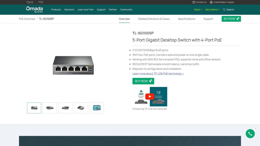 PoE 4 port switch