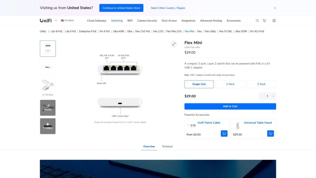PoE 4 port switch